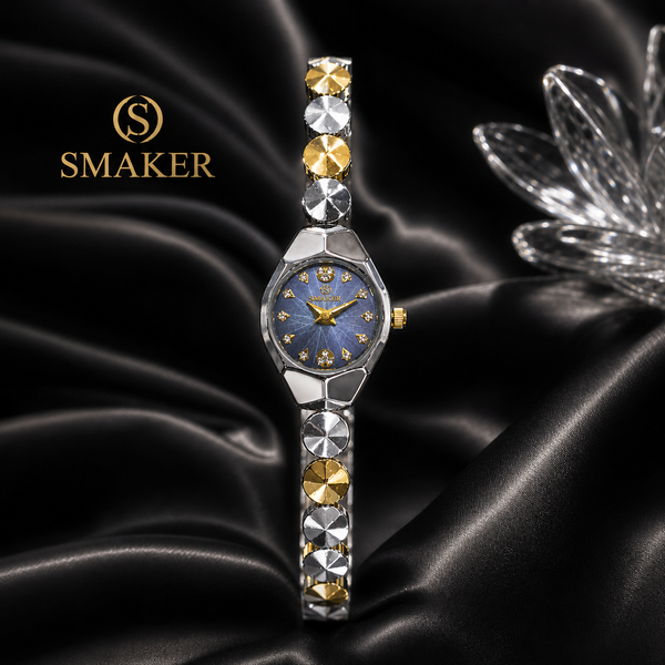 SMAKER Blue Two-Tone Faceted Jewelry Watch - product image 1