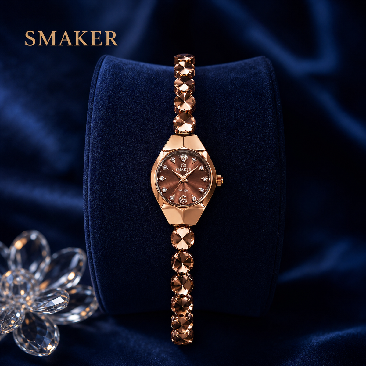 Rose Gold Faceted Jewelry Watch
