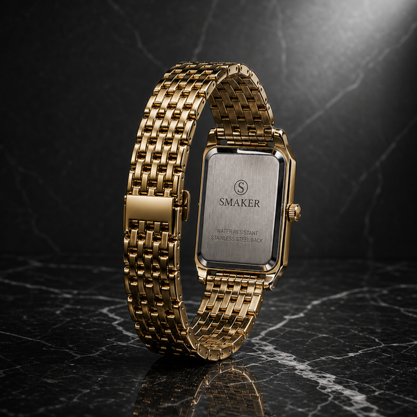 SMAKER Gold Rectangular Multilink Watch - product image 1
