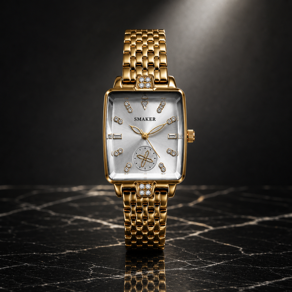 SMAKER Gold Rectangular Multilink Watch - product image 2