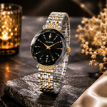 Ladies Fancy Ceramic Design Steel Bracelet Watch