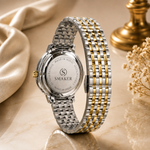 Ladies Fancy Ceramic Design Steel Bracelet Watch