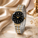 Ladies Fancy Ceramic Design Steel Bracelet Watch